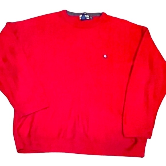 Men’s Ralph Lauren Chaps Sweater Size Large Red Crewneck Pullover - Picture 3 of 4